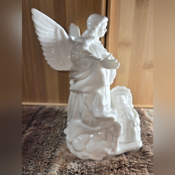 Vintage Lefton Plug In Light Up Angel Watching Over Baby 06979 - Picture 4 of 6